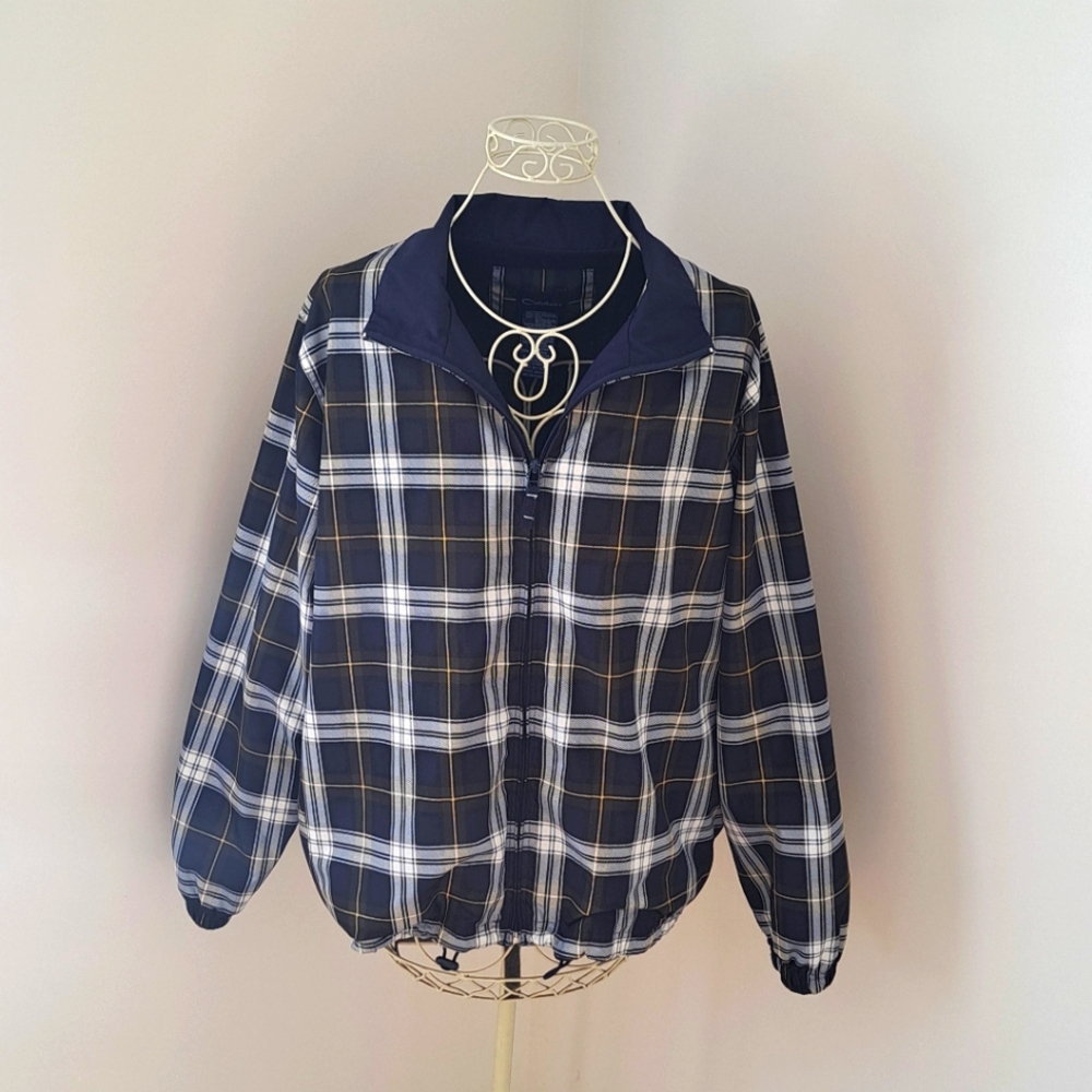 Catalina Women's Plaid Coastal Beach Windbreaker Jacket, Size XL ( 16/18 ).